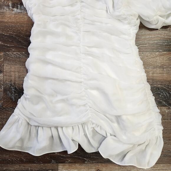 Mergim Magda Bridal One Shoulder Dress White Size 2 US Size Medium *No Belt* NWT - Picture 9 of 12